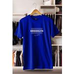 CC STORE Pamuklu Oversize Baskılı 3 İplik Şardonlu Saks T-Shirt | Brooklyn Şehir Baskı