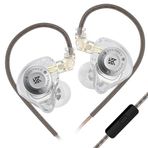 CCA KZ EDX Pro X Kulak İçi Kulaklıklar, HiFi IEM Kulaklıklar, Çıkarılabilir Kablo ile Derin Bas Sesli Kulak İçi Monitör, Odyofil Dj Şarkıcıları için-Beyaz Mikrofon