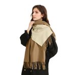 CCAIPU Pashmina şal ve şal kadınlar için, kış mevsiminde çift renkli şal büyük 188 cm uzunluğunda kaşmir sıcak tutan şal kadınlar için, Deve ve Bej, Tek Beden