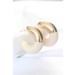 CCB Krem Gold Çift Renk Küpe
