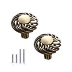 CcHhyyt 2'li Paket Kuş Kafesi Dolap Düğmeleri Bronz Metal Oval Yuva Bükümlü Mutfak Dolabı Düğmeleri Retro Kuş Kafesi Dolap Topuzu Vintage Pirinç Dolap Donanım Topuzu Çekmece Şifonyer Dolap için (45