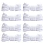 ccHuDE 8 adet 120cm 8mm beyaz ayakkabı bağcıkları ince düz ayakkabı bağcıkları düz atletik ayakkabı bağcığı uzun çizme ayakkabı bağcığı yedek ayakkabı dizeleri yetişkinler çocuklar için, Beyaz, length