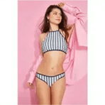 C&City 00252 Kadın Varsiti Boyundan Bağlı Halter Lacivert Bikini Takım