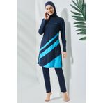 C&City C11020 Koyu Lacivert Tam Kapalı Tesettür Mayo