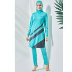 C&City C11020 Mint Tam Kapalı Tesettür Mayo
