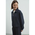 C&City Pure Touch Fermuarlı Sweat CC7002 Füme