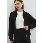 C&City Pure Touch Fermuarlı Sweat CC7002 Siyah