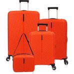 Ççs 5224 Büyük+Orta+Kabin+Makyaj 4'lü Travel Valiz Seti - Turuncu