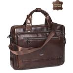 ÇÇS 71473 Hakiki Deri Unisex Evrak Çantası Laptop Bölmeli Profesyonel İş Çantası Kahverengi