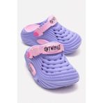 CCWAY AYAKKABI Hasır Desenli Sabo Terlik 26-35 LİLA PEMBE