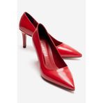 CCWAY AYAKKABI Kadın Stiletto Ayakkabı KIRMIZI KIRIŞIK