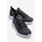 CCWAY AYAKKABI Yan Çizgili Triko Kadın Spor Ayakkabı FÜME BEYAZ
