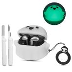 CCXNAS Samsung Galaxy Buds 3 Kılıf ve Galaxy Buds 3 Pro Kılıf ile Uyumlu Temizleyici kit [Karanlıkta Parlayan], Yumuşak Silikon Koruyucu Sevimli Noel Hayalet Kılıf, Kulaklık Aksesuarları, Erkekler