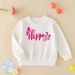 Cda Premium Pink Happy Unisex Çocuk Sweatshirt - 001-Beyaz - 0 - 1 Yaş