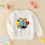 Cda Premium Renkli Geometri Unisex Çocuk Sweatshirt - 001-Beyaz - 3 - 4 Yaş