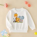 Cda Premium Sevimli Hayvanlar Unisex Çocuk Sweatshirt - 001-Beyaz - 9 - 10 Yaş