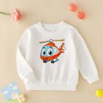 Cda Premium Sevimli Helikopter Unisex Çocuk Sweatshirt - 001-Beyaz - 11 - 12 Yaş