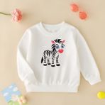 Cda Premium Sevimli Zebra Unisex Çocuk Sweatshirt - 001-Beyaz - 9 - 10 Yaş