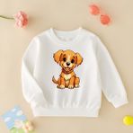 Cda Premium Şirin Köpek Unisex Çocuk Sweatshirt - 001-Beyaz - 1 - 2 Yaş