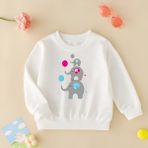 Cda Premium Tatlı Filler Unisex Çocuk Sweatshirt - 001-Beyaz - 11 - 12 Yaş
