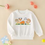 Cda Premium Tatlı Hayvanlar Unisex Çocuk Sweatshirt - 001-Beyaz - 5 - 6 Yaş