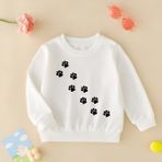 Cda Premium Tatlı Patiler Unisex Çocuk Sweatshirt - 001-Beyaz - 9 - 10 Yaş
