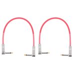 CDQL 2 adet 12 inç gitar jumper, 1/4 inç fişli gitar efekt pedalı kablosu, saf bakır, müzik enstrümanı kablosu, PVC bakır enstrüman jumper kablosu, elektro gitar için (kırmızı)