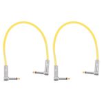 CDQL 2 adet 12 inç gitar jumper, 1/4 inç fişli gitar efekt pedalı kablosu, saf bakır, müzik enstrümanı kablosu, PVC bakır enstrüman jumper kablosu, elektro gitar için (Sarı)