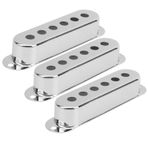 CDQL 3 Adet Tek Bobin Pikap Kapağı, Dayanıklı Pirinç Tekli Pikap Kapağı, Pirinç 48mm/50mm/52mm Müzik Aleti Aksesuarları ST SQ Elektro Gitar (Gümüş)