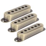 CDQL 3 Adet Tek Bobin Pikap Kapağı, Dayanıklı Pirinç Tekli Pikap Kapağı, Pirinç 48mm/50mm/52mm Müzik Aleti Aksesuarları ST SQ Elektro Gitar için (Bronz)