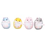 CDQL 4 Hamster Peluş Anahtarlık – Sevimli Hamster Bebek Anahtarlıkları, Kısa Peluş Pamuklu PP – Kızlar ve Kadınlar için Hayvan Kolye ile Anahtarlık