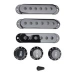 CDQL Guitar 3 Tek Bobinli Pikap Kapak Seti, Siyah Düğmeler ve Anahtar Ucu ile Sesinizi Geliştirin, Fender Stratocaster için Mükemmel Uyum, Kurulumu Kolay
