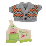 CDQL Peluş Oyuncak Bebek Giysileri, 20cm Peluş Oyuncak Bebek Giysileri Seti, Oyuncak Bebek Giydirme, Peluş Bebek Kıyafeti Ceket Pantolon (Gri Turuncu)