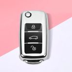 Cdwishbest A-Gümüş Aşınmaya Dayanıklı Yeni Yumuşak Tpu Tam Kapak Araba Anahtarı Durum Volkswagen Vw Passat Golf Jetta Bora Polo Sagitar Tiguan Aksesuarları (Yurt Dışından)