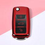 Cdwishbest A-Kırmızı Aşınmaya Dayanıklı Yeni Yumuşak Tpu Tam Kapak Araba Anahtarı Durum Volkswagen Vw Passat Golf Jetta Bora Polo Sagitar Tiguan Aksesuarları (Yurt Dışından)