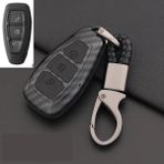 Cdwishbest B-Siyah Karbon Fiber Uzaktan Kumanda Araba Anahtarlık Anahtarlık Kılıf Ford Focus Mk3 Mk4 Kuga Kaçış Ecosport Yeni Fiesta, Akıllı Anahtar (Yurt Dışından)