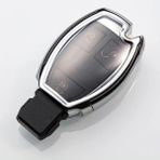 Cdwishbest Gümüş Rengi Li Tpu + Pc Araba Anahtarı Kılıf Kapak Anahtarlık Zincir Yüzük Mercedes Benz W203 W210 W211 W124 W202 W204 Amg Aksesuarları (Yurt Dışından)