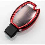 Cdwishbest Kırmızı Li Tpu + Pc Araba Anahtarı Kılıf Kapak Anahtarlık Zincir Yüzük Mercedes Benz W203 W210 W211 W124 W202 W204 Amg Aksesuarları (Yurt Dışından)