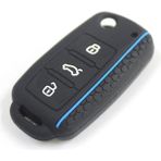 Cdwishbest Mavi 3 Düğmeler Silikon Araba Anahtarı Kapağı Kılıf Vw Golf Bora Jetta Polo Mk4 Mk6 Bora Passat B5 B6 Süper Tiguan Böceği (Yurt Dışından)