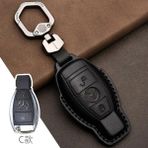 Cdwishbest Siyah C Hakiki Deri Araba Anahtarı Durum Kapağı Mercedes-Benz W203 W210 W211 Amg W E S Cls Clk Cla Slk Classe Akıllı Araba Anahtarlık (Yurt Dışından)