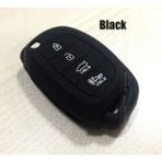 Cdwishbest Siyah Kapak Açık Silikon Kılıf Anahtar Kapak Fob Hyundai Mistra Santa Fe IX45 Uzaktan Tutucu IX35 Aksesuarları (Yurt Dışından)