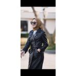 CE-YIL Kadın Hakiki Deri Trençkot - 5XL - Siyah