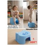 ÇEÇEN HOME (1 Adet) Plastik Ayıcık Figürlü Çocuk Taburesi, Bebek-Çocuk Basamak, Banyo Lavabo Basamak Yükseltici