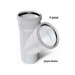 ÇEÇEN HOME 110 X 110-45 Y Çatal Pimaş Atık Su Borusu Y Parçası Pis Su Borusu