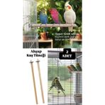 ÇEÇEN HOME (2 Adet) Ahşap Kuş Tüneği Doğal Kuş Tünek Kuş Tırmanma Tüneği Kuş Oyuncağı (Boy:25 Cm,Kalınlık:11mm)