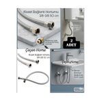 ÇEÇEN HOME (2 Adet) Klozet Taharet Musluğu Bağlantı Hortumu Flex 50 CM, 3/8 - 3/8 Paslanmaz Çelik Batarya Musluk Bağlantı Hortum Flexi, Musluk Altı Hortumu,Batarya Uyumlu Bağlantı Hortumu Çelik Tel Örgülü Flex