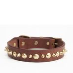 CecePet Ares Handmade Deri Köpek Tasması Açık Kahve M (36-45CM) Cl-Ar-T-M