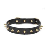 CecePet Thor Handmade Deri Köpek Tasması Siyah M (36-45CM) Cl-Th-Bl-M
