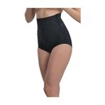 Cecimer 1 Beden Küçülten 2842 Lazer Kesim Dantelli Yüksek Bel Slip Korse Siyah, Siyah, 2XL