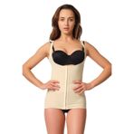 Cecimer 1 Beden Küçülten 2916 Kadın Karyoka Destekli Agraflı Atlet Korse Beyaz, Beyaz, 2XL